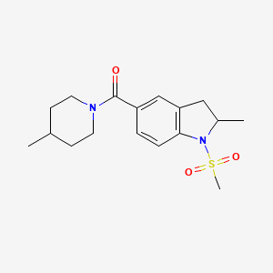 molecular formula C17H24N2O3S B4539327 2-methyl-5-[(4-methyl-1-piperidinyl)carbonyl]-1-(methylsulfonyl)indoline 