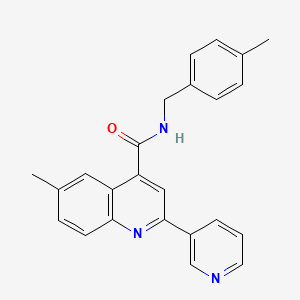 molecular formula C24H21N3O B4539349 6-methyl-N-(4-methylbenzyl)-2-(3-pyridinyl)-4-quinolinecarboxamide 