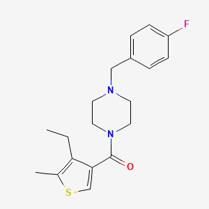 molecular formula C19H23FN2OS B4539350 1-[(4-ethyl-5-methyl-3-thienyl)carbonyl]-4-(4-fluorobenzyl)piperazine 