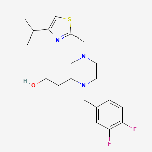 molecular formula C20H27F2N3OS B4539364 2-{1-(3,4-difluorobenzyl)-4-[(4-isopropyl-1,3-thiazol-2-yl)methyl]-2-piperazinyl}ethanol 