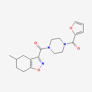 molecular formula C18H21N3O4 B4539366 3-{[4-(2-furoyl)-1-piperazinyl]carbonyl}-5-methyl-4,5,6,7-tetrahydro-1,2-benzisoxazole 