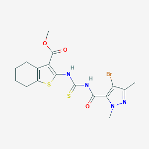 methyl 2-({[(4-bromo-1,3-dimethyl-1H-pyrazol-5-yl)carbonyl]carbamothioyl}amino)-4,5,6,7-tetrahydro-1-benzothiophene-3-carboxylate