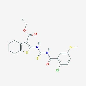 Ethyl 2-[({[2-chloro-5-(methylsulfanyl)benzoyl]amino}carbothioyl)amino]-4,5,6,7-tetrahydro-1-benzothiophene-3-carboxylate