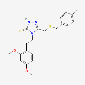 molecular formula C21H25N3O2S2 B4539398 4-[2-(2,4-dimethoxyphenyl)ethyl]-5-{[(4-methylbenzyl)thio]methyl}-4H-1,2,4-triazole-3-thiol 