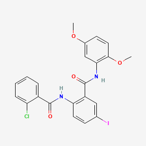 molecular formula C22H18ClIN2O4 B4539443 2-[(2-chlorobenzoyl)amino]-N-(2,5-dimethoxyphenyl)-5-iodobenzamide 