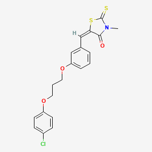 molecular formula C20H18ClNO3S2 B4539452 5-{3-[3-(4-chlorophenoxy)propoxy]benzylidene}-3-methyl-2-thioxo-1,3-thiazolidin-4-one 