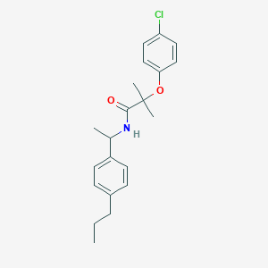 2-(4-chlorophenoxy)-2-methyl-N-[1-(4-propylphenyl)ethyl]propanamide