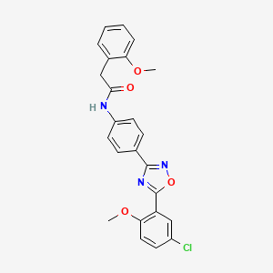 N-{4-[5-(5-chloro-2-methoxyphenyl)-1,2,4-oxadiazol-3-yl]phenyl}-2-(2-methoxyphenyl)acetamide
