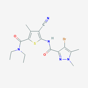 molecular formula C17H20BrN5O2S B4539479 4-bromo-N-{3-cyano-5-[(diethylamino)carbonyl]-4-methyl-2-thienyl}-1,5-dimethyl-1H-pyrazole-3-carboxamide 