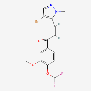 molecular formula C15H13BrF2N2O3 B4539505 3-(4-bromo-1-methyl-1H-pyrazol-5-yl)-1-[4-(difluoromethoxy)-3-methoxyphenyl]-2-propen-1-one 