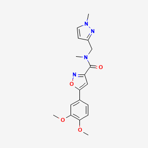molecular formula C18H20N4O4 B4539530 5-(3,4-dimethoxyphenyl)-N-methyl-N-[(1-methyl-1H-pyrazol-3-yl)methyl]-3-isoxazolecarboxamide 