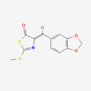 molecular formula C12H9NO3S2 B4539532 4-(1,3-benzodioxol-5-ylmethylene)-2-(methylthio)-1,3-thiazol-5(4H)-one 