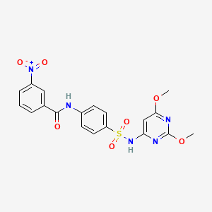molecular formula C19H17N5O7S B4539552 N-(4-{[(2,6-dimethoxy-4-pyrimidinyl)amino]sulfonyl}phenyl)-3-nitrobenzamide 
