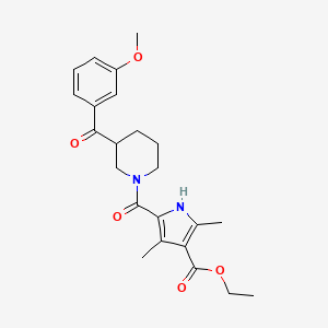 molecular formula C23H28N2O5 B4539559 ethyl 5-{[3-(3-methoxybenzoyl)-1-piperidinyl]carbonyl}-2,4-dimethyl-1H-pyrrole-3-carboxylate 