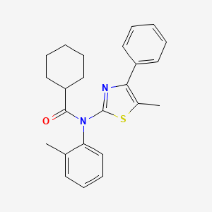 molecular formula C24H26N2OS B4539560 N-(2-methylphenyl)-N-(5-methyl-4-phenyl-1,3-thiazol-2-yl)cyclohexanecarboxamide 