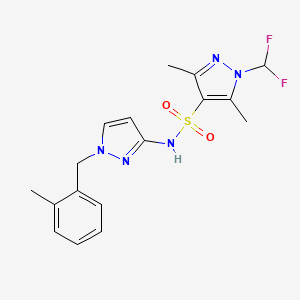 molecular formula C17H19F2N5O2S B4539611 1-(difluoromethyl)-3,5-dimethyl-N-[1-(2-methylbenzyl)-1H-pyrazol-3-yl]-1H-pyrazole-4-sulfonamide 
