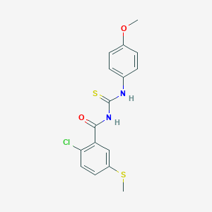 2-chloro-N-[(4-methoxyphenyl)carbamothioyl]-5-(methylsulfanyl)benzamide