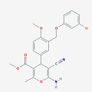 methyl 6-amino-4-{3-[(3-bromophenoxy)methyl]-4-methoxyphenyl}-5-cyano-2-methyl-4H-pyran-3-carboxylate