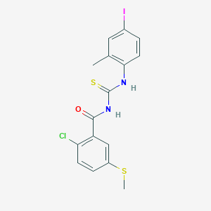 2-chloro-N-[(4-iodo-2-methylphenyl)carbamothioyl]-5-(methylsulfanyl)benzamide