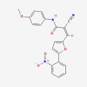 molecular formula C21H15N3O5 B4539670 2-cyano-N-(4-methoxyphenyl)-3-[5-(2-nitrophenyl)-2-furyl]acrylamide 