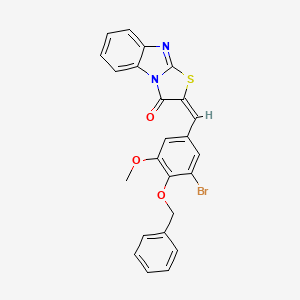 molecular formula C24H17BrN2O3S B4539676 2-[4-(benzyloxy)-3-bromo-5-methoxybenzylidene][1,3]thiazolo[3,2-a]benzimidazol-3(2H)-one 