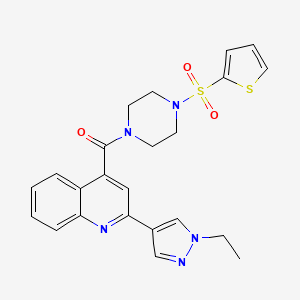 molecular formula C23H23N5O3S2 B4539679 2-(1-ethyl-1H-pyrazol-4-yl)-4-{[4-(2-thienylsulfonyl)-1-piperazinyl]carbonyl}quinoline 