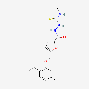 molecular formula C18H23N3O3S B4539708 2-{5-[(2-isopropyl-5-methylphenoxy)methyl]-2-furoyl}-N-methylhydrazinecarbothioamide 