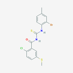 molecular formula C16H14BrClN2OS2 B453971 N-[(2-bromo-4-methylphenyl)carbamothioyl]-2-chloro-5-(methylsulfanyl)benzamide 