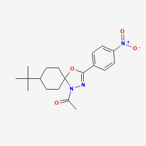 molecular formula C19H25N3O4 B4539711 1-acetyl-8-tert-butyl-3-(4-nitrophenyl)-4-oxa-1,2-diazaspiro[4.5]dec-2-ene 