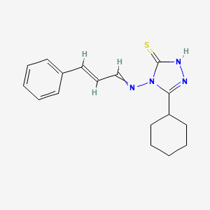 5-cyclohexyl-4-[(3-phenyl-2-propen-1-ylidene)amino]-4H-1,2,4-triazole-3-thiol