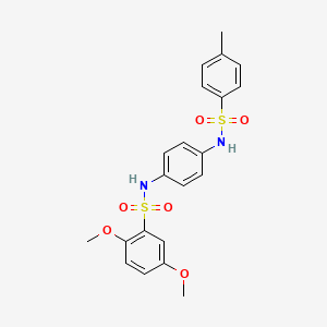 molecular formula C21H22N2O6S2 B4539727 2,5-dimethoxy-N-(4-{[(4-methylphenyl)sulfonyl]amino}phenyl)benzenesulfonamide 