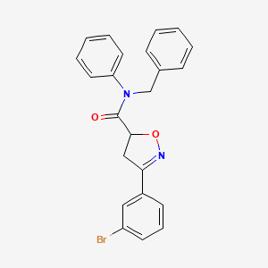 molecular formula C23H19BrN2O2 B4539729 N-benzyl-3-(3-bromophenyl)-N-phenyl-4,5-dihydro-5-isoxazolecarboxamide 