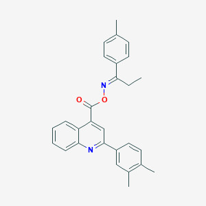 molecular formula C28H26N2O2 B453973 1-(4-methylphenyl)-1-propanone O-{[2-(3,4-dimethylphenyl)-4-quinolinyl]carbonyl}oxime 