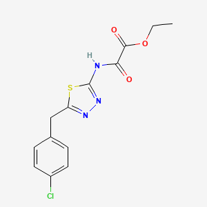 molecular formula C13H12ClN3O3S B4539733 ethyl {[5-(4-chlorobenzyl)-1,3,4-thiadiazol-2-yl]amino}(oxo)acetate 