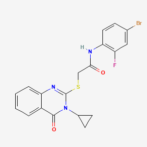 molecular formula C19H15BrFN3O2S B4539748 N-(4-bromo-2-fluorophenyl)-2-[(3-cyclopropyl-4-oxo-3,4-dihydro-2-quinazolinyl)thio]acetamide 