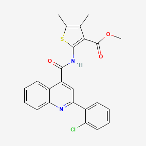 molecular formula C24H19ClN2O3S B4539751 methyl 2-({[2-(2-chlorophenyl)-4-quinolinyl]carbonyl}amino)-4,5-dimethyl-3-thiophenecarboxylate 