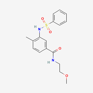 molecular formula C17H20N2O4S B4539757 N-(2-methoxyethyl)-4-methyl-3-[(phenylsulfonyl)amino]benzamide 