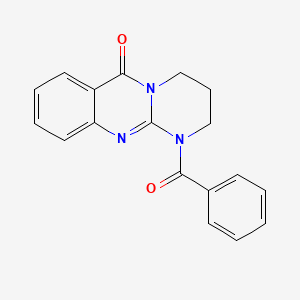 molecular formula C18H15N3O2 B4539764 1-benzoyl-1,2,3,4-tetrahydro-6H-pyrimido[2,1-b]quinazolin-6-one 