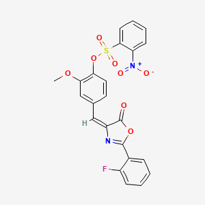 4-{[2-(2-fluorophenyl)-5-oxo-1,3-oxazol-4(5H)-ylidene]methyl}-2-methoxyphenyl 2-nitrobenzenesulfonate