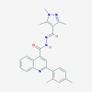 molecular formula C25H25N5O B453978 2-(2,4-dimethylphenyl)-N'-[(1,3,5-trimethyl-1H-pyrazol-4-yl)methylene]-4-quinolinecarbohydrazide 