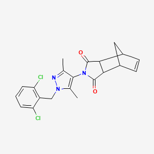 molecular formula C21H19Cl2N3O2 B4539782 4-[1-(2,6-dichlorobenzyl)-3,5-dimethyl-1H-pyrazol-4-yl]-4-azatricyclo[5.2.1.0~2,6~]dec-8-ene-3,5-dione 