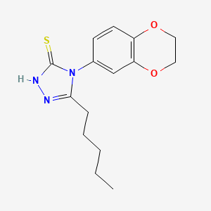 4-(2,3-dihydro-1,4-benzodioxin-6-yl)-5-pentyl-4H-1,2,4-triazole-3-thiol