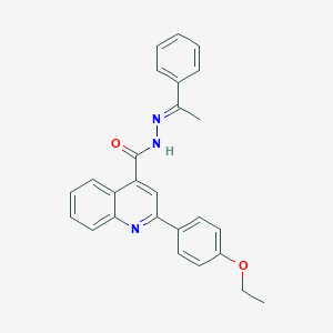 molecular formula C26H23N3O2 B453980 2-(4-ethoxyphenyl)-N'-(1-phenylethylidene)-4-quinolinecarbohydrazide 