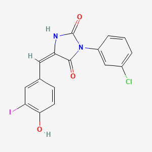 3-(3-chlorophenyl)-5-(4-hydroxy-3-iodobenzylidene)-2,4-imidazolidinedione