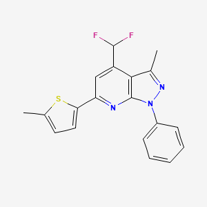 molecular formula C19H15F2N3S B4539811 4-(difluoromethyl)-3-methyl-6-(5-methyl-2-thienyl)-1-phenyl-1H-pyrazolo[3,4-b]pyridine 