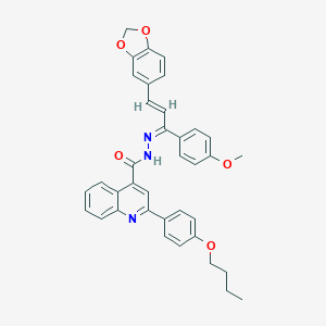N'-[3-(1,3-benzodioxol-5-yl)-1-(4-methoxyphenyl)-2-propenylidene]-2-(4-butoxyphenyl)-4-quinolinecarbohydrazide