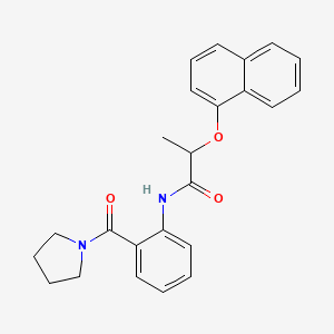 molecular formula C24H24N2O3 B4539825 2-(1-naphthyloxy)-N-[2-(1-pyrrolidinylcarbonyl)phenyl]propanamide 