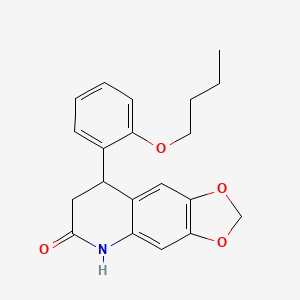 molecular formula C20H21NO4 B4539840 8-(2-butoxyphenyl)-7,8-dihydro[1,3]dioxolo[4,5-g]quinolin-6(5H)-one 