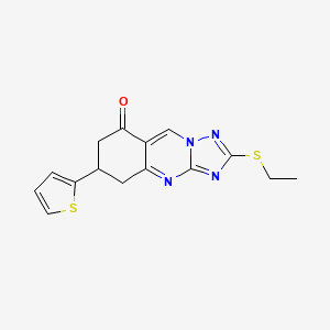 molecular formula C15H14N4OS2 B4539841 2-(ethylthio)-6-(2-thienyl)-6,7-dihydro[1,2,4]triazolo[5,1-b]quinazolin-8(5H)-one 