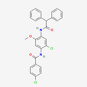 molecular formula C28H22Cl2N2O3 B4539856 4-chloro-N-{2-chloro-4-[(diphenylacetyl)amino]-5-methoxyphenyl}benzamide 